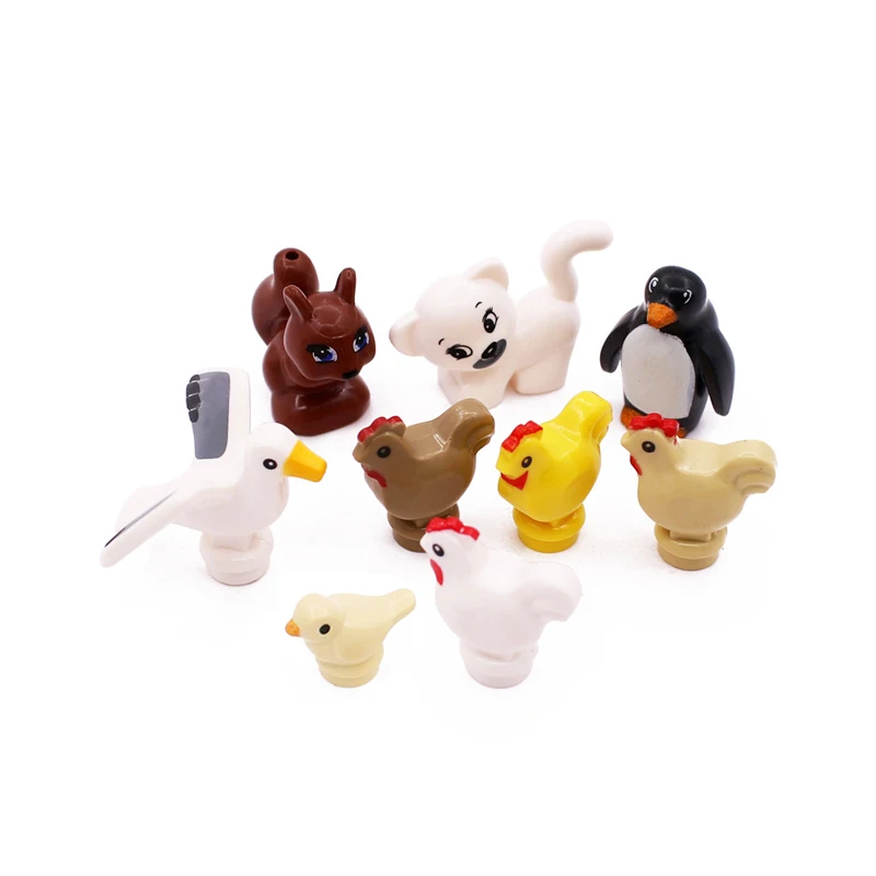 Plastic Animal Small Particle Building Block Cat Bird Model Compatible  Brand Bricks Kids Toys