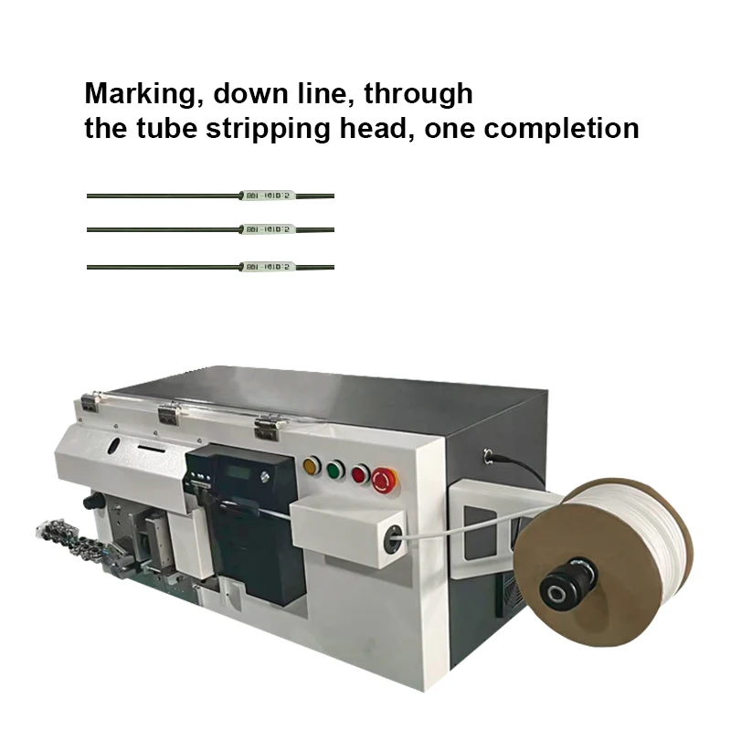 Fully automatic Inserting Number Code Tube machine wire cable cutting stripping crimping marking machine