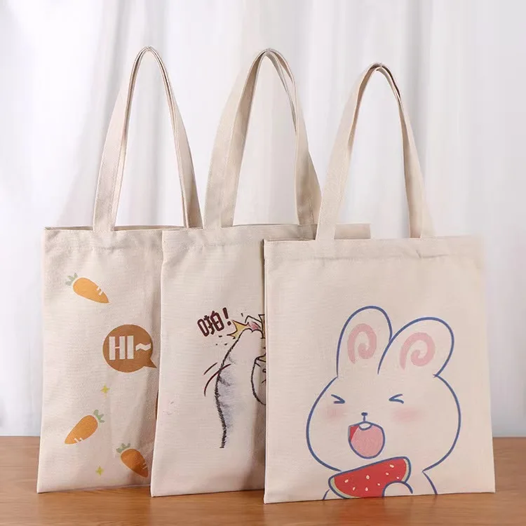 Calico Shopper Bags Plain Organic Reusable Foldable Custom Design Print Cotton Canvas Tote Shopping Bag