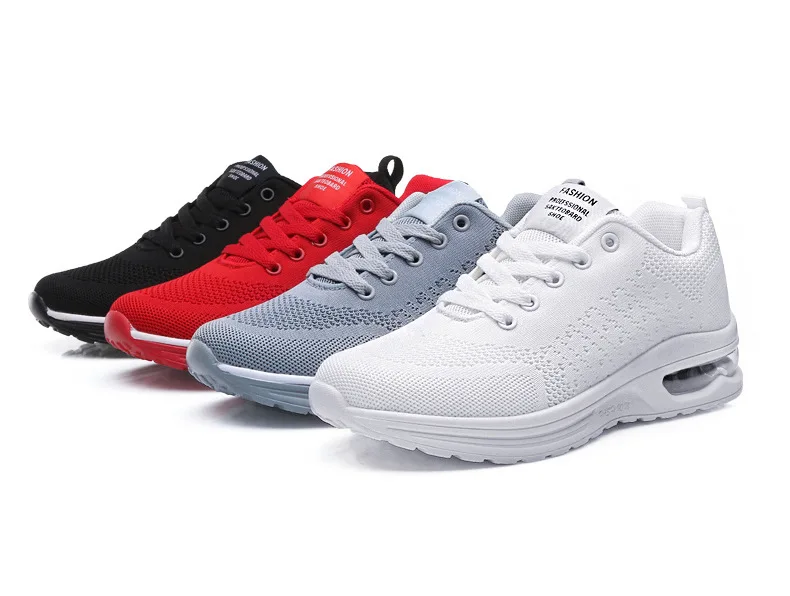 Air Cushion Shoes Unisex Lovers  Fashion Sports Running Shoes Breathable Flying Woven Mesh Shoes