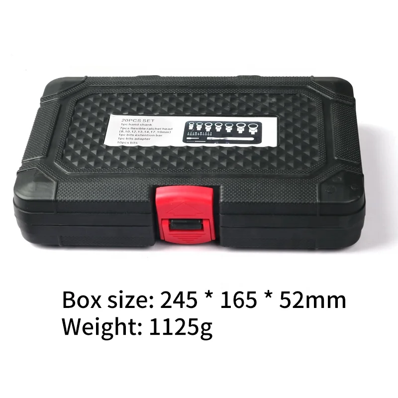 20 Pieces Interchangeable Head Bit Ratchet Driver Wrench Repair Wrench 180 Degree Rotating Ratchet  Wrench