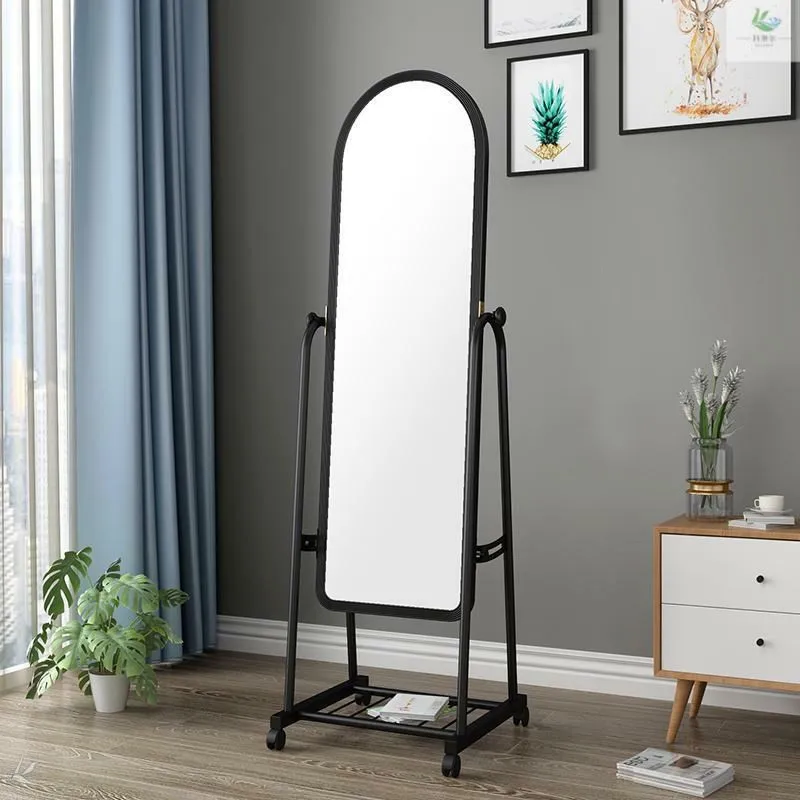 Hot Selling Modern Floor Mirror Standing with Wheel Floor Standing Mirror Fashion Dressing  Mirror