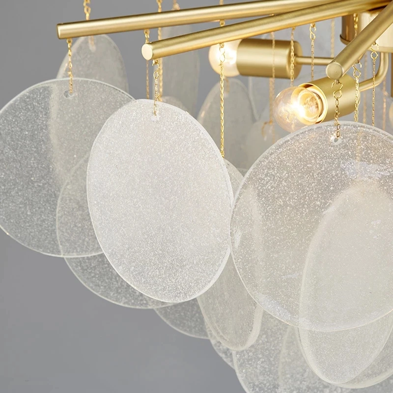 Postmodern Indoor Handmade Machine Press Glass Ceiling Pendant Lighting Glass Chandelier