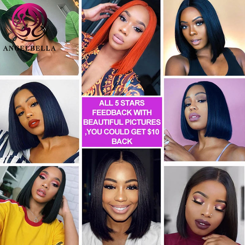 Transparent HD Lace Front Bob Wig With Closure Human Hair Lace Frontal Wigs For Black Women Brazilian Virgin Hair Bob Lace Wigs