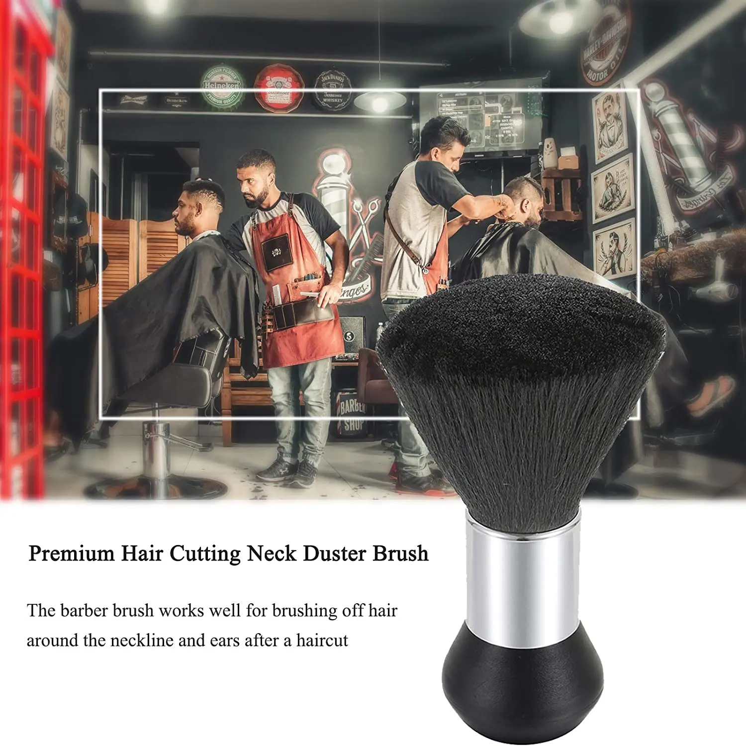 Professional Soft Black Stylist Barber Hair Hairbrush Neck Face Hair Removal Duster Brushes