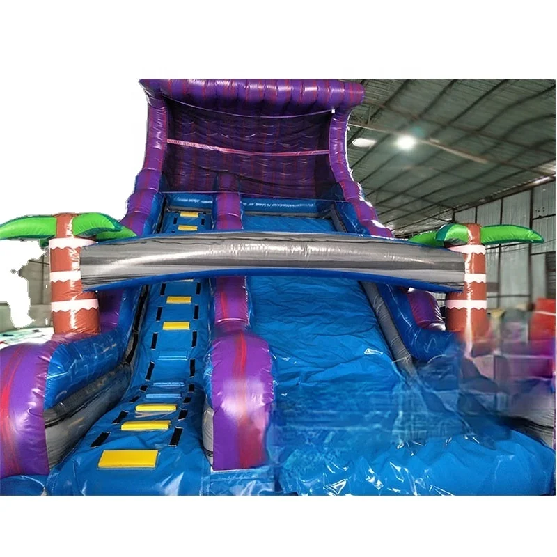Прямая продажа с фабрики 16 футов фиолетовый тропический водная горка для вечеринок Монстр надувные игрушки