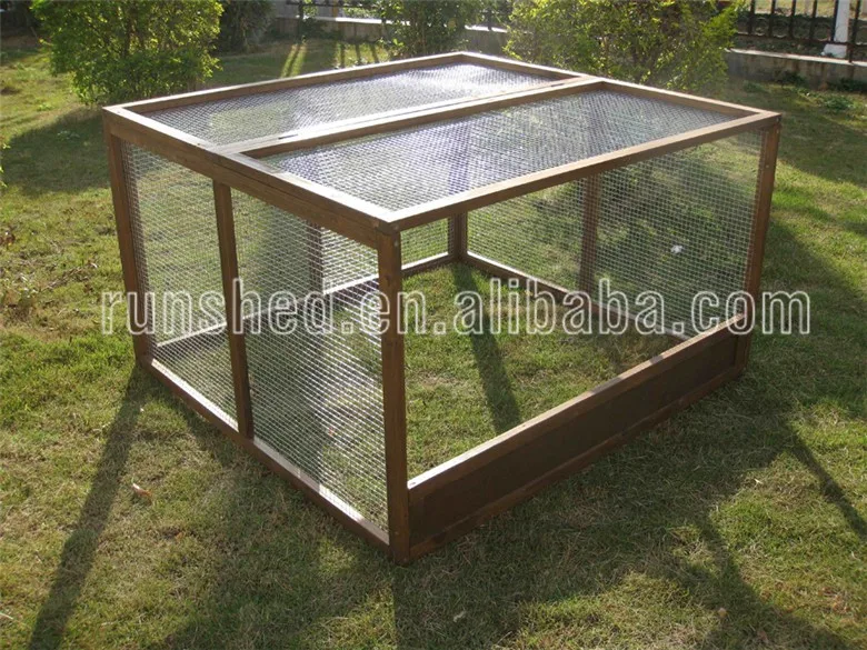 Garden Wooden Run Cage For Chicken Duck Fir Wood Stainless Steel Mesh Run Lager Size Animal Cages Run