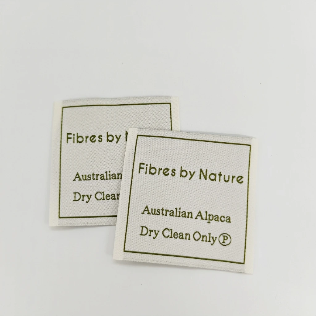 wholesale black t shirt fabric size label tags plain folded stain texture woven label high density woven clothing labels
