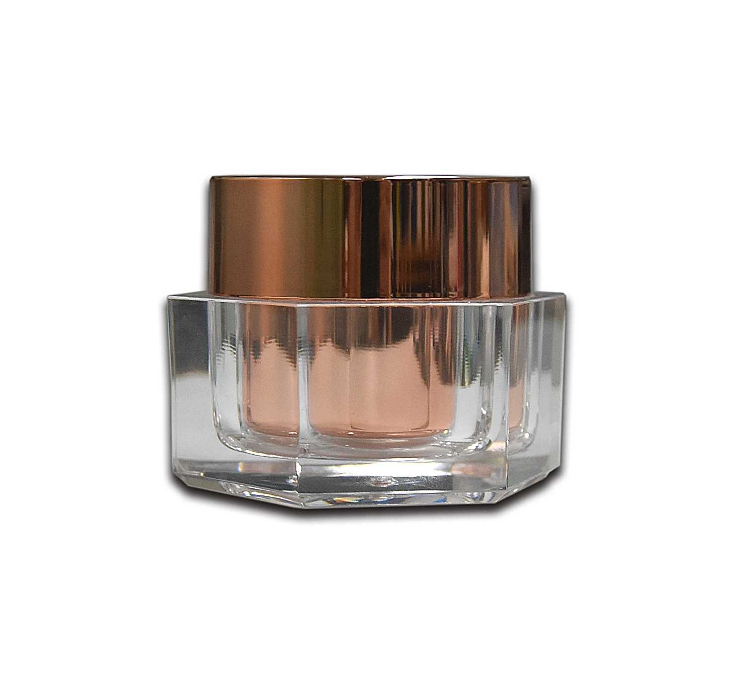 Luxury Rose Gold Double Wall Cream Acrylic Packaging High End Cosmetic Container Free Sample 50g Face Cream Acrylic Jar