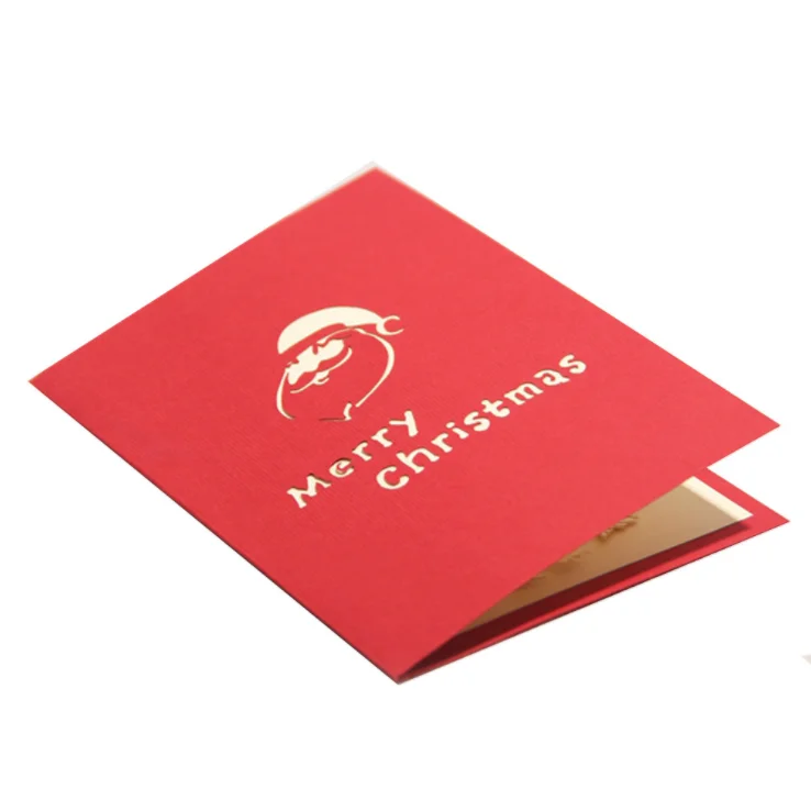 Manufacturer wholesale fancy christmas greeting cards printing, pop up greeting cards plus envelope