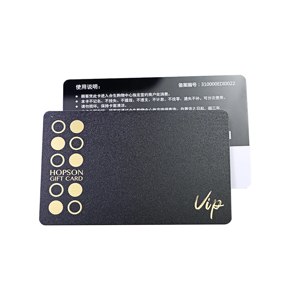 Gold Foil Stamping Logo PVC Plastic Customized Visit Card for VIP Discount