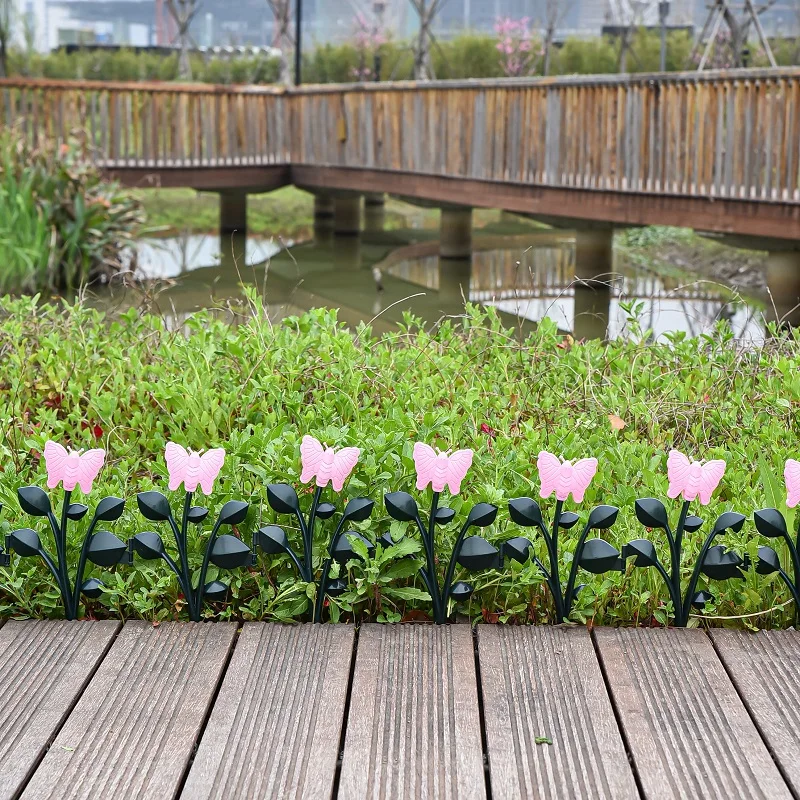 Garden Landscape Edging Borders Plant Flower Bed Decorative 4 PCS Plastic Fencing For Lawn Yard