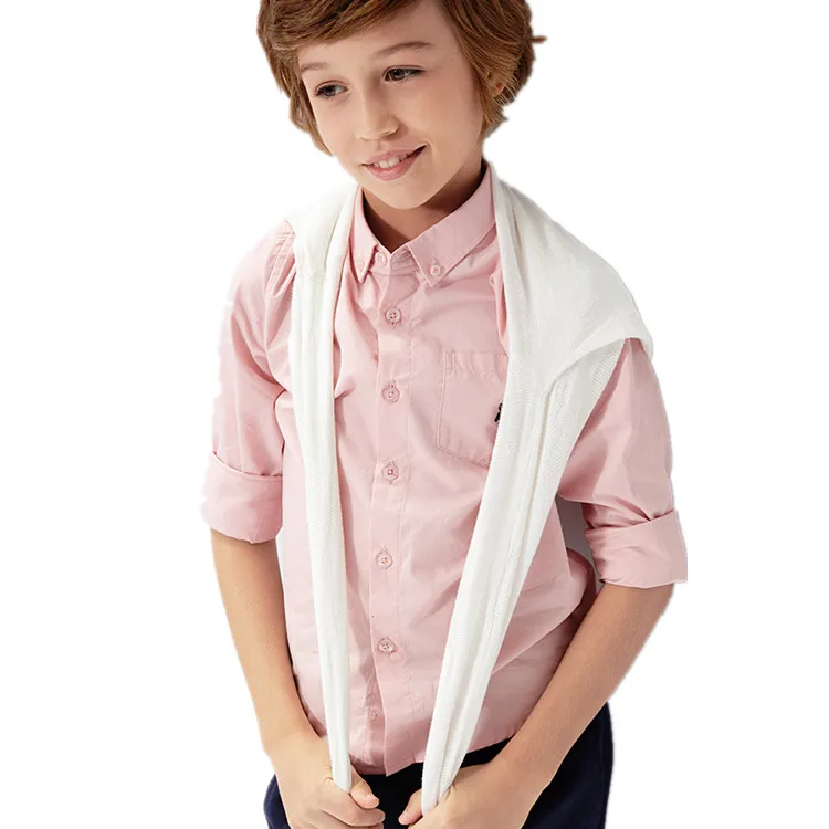 Simple Cotton Tomato Old School Shirts Poplin Pink White Blue Purple School Uniform Shirts