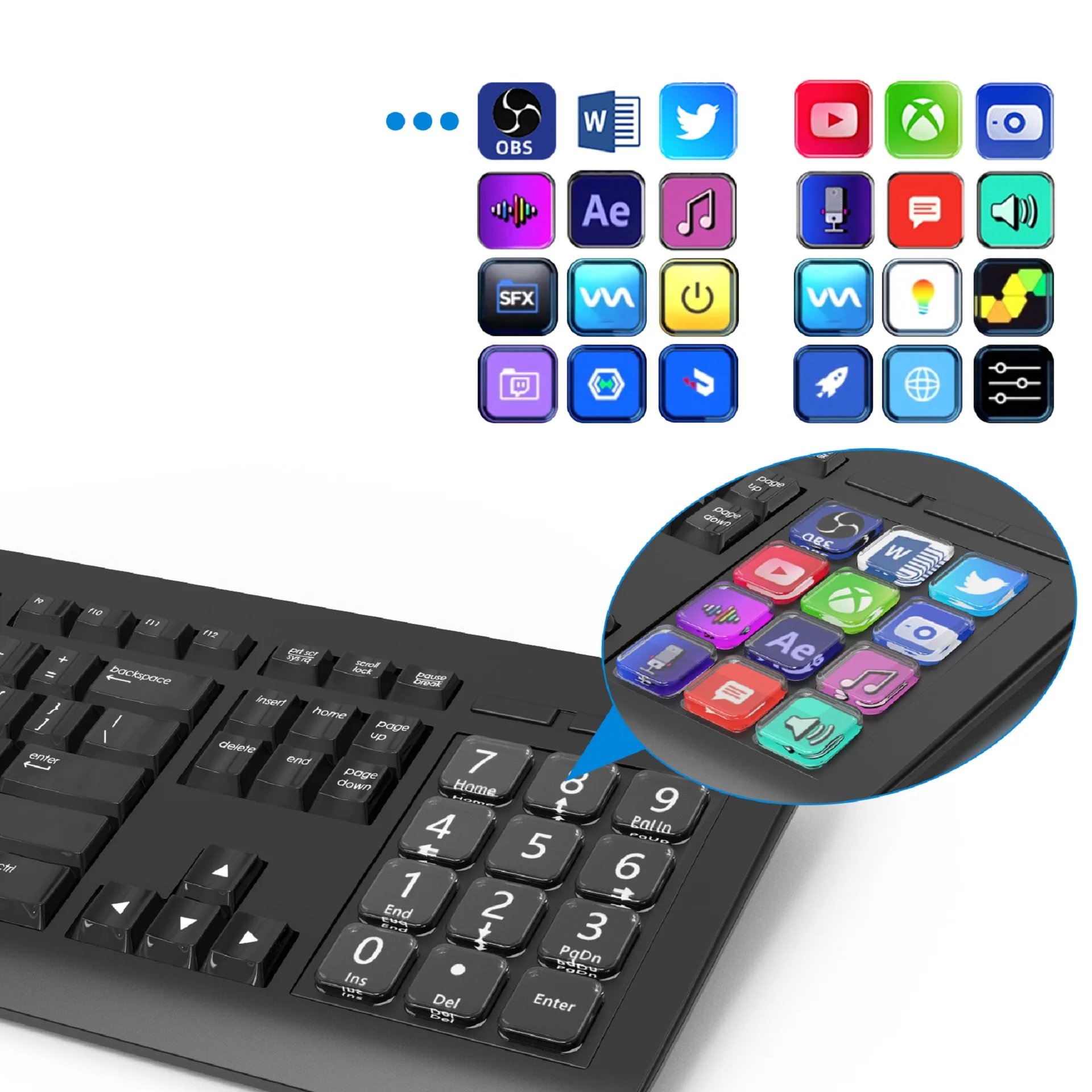 LCD key visual Customizable keyboard Gaming, office, macro keyboard solutions Stream Deck module embedded keyboard