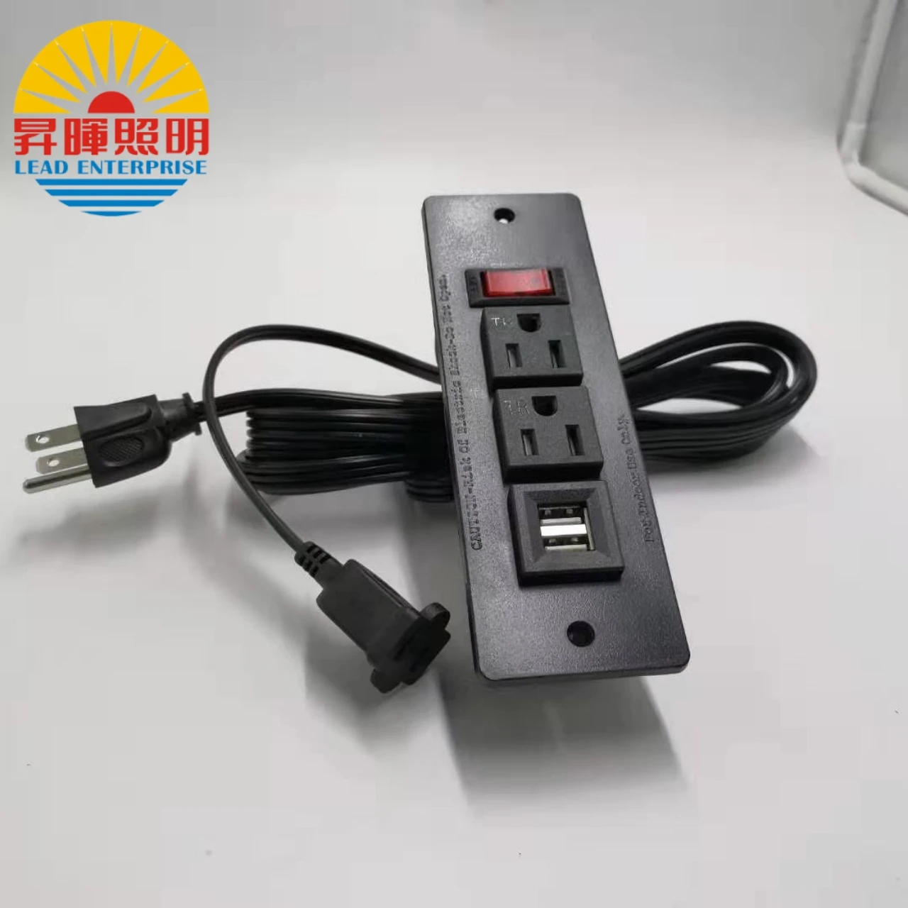3-4 way usb power strip with safety outlet cover Desk Power Outlet switch sx core