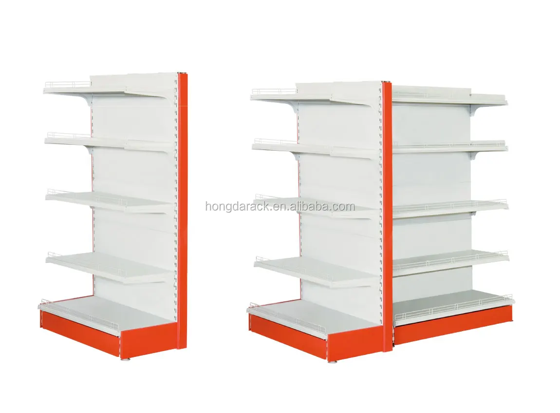 China Supplier Commercial Metal Storage Rack Gondola Supermarket Display White Shelves For Shops