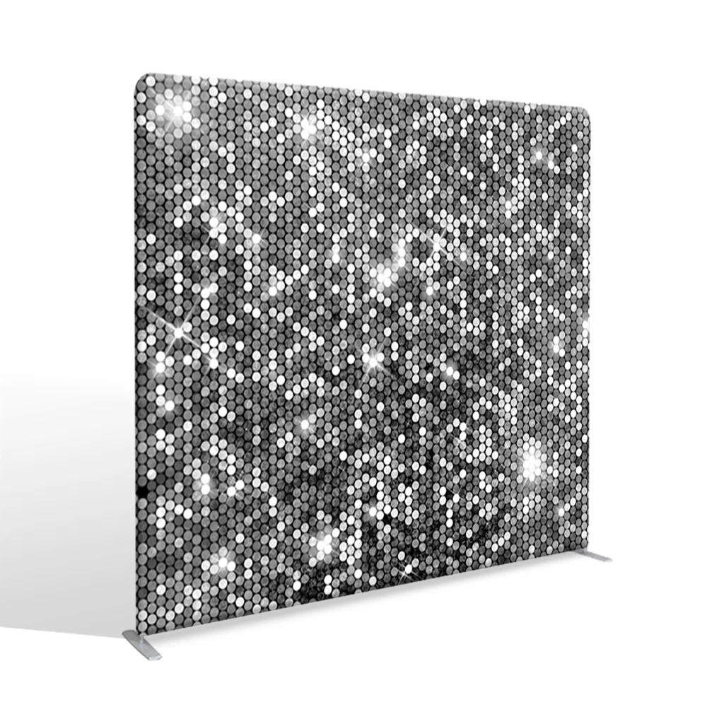 Customized Portable Printing Tension Fabric Backdrop booth Exhibition wall Aluminum Alloy Frame Display Wedding Backdrop Stand