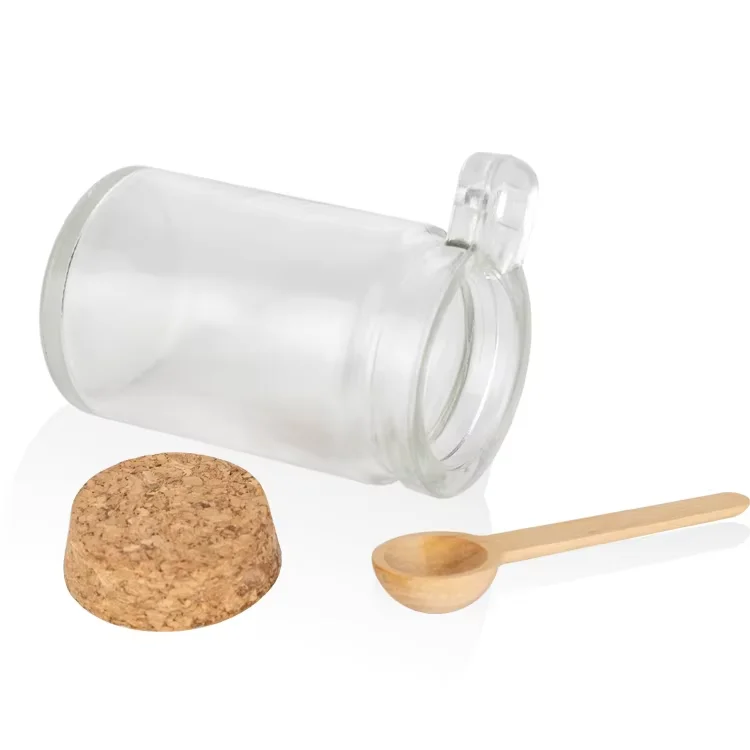 Wholesale Round Wide Mouth yogurt jar food container grade glass pudding bottles