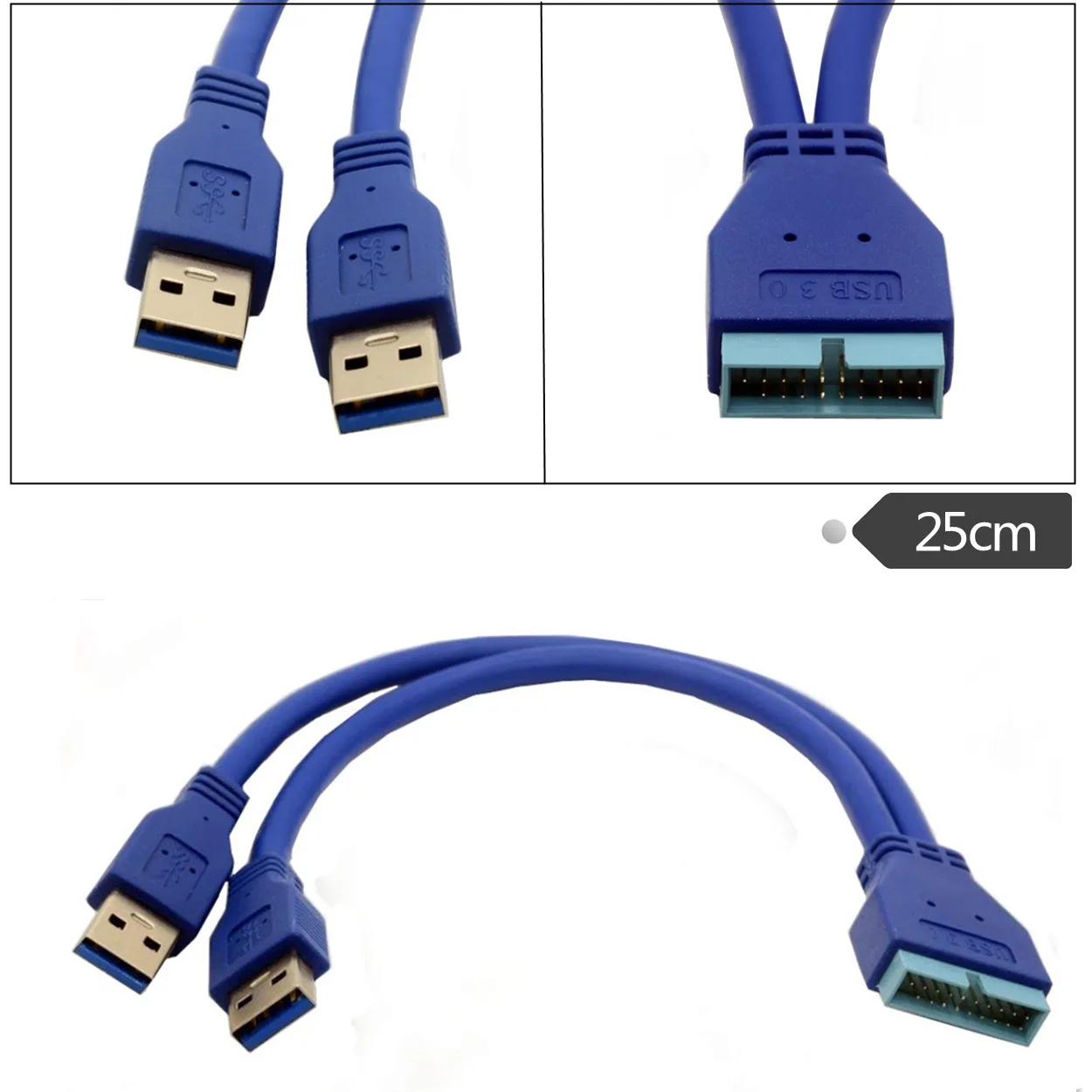Кабель-переходник ERE с двумя USB 3 0 типа А на 20-контактный кабель передача данных мужские и женские Y-образные разъемы слот для компьютерных материнских плат