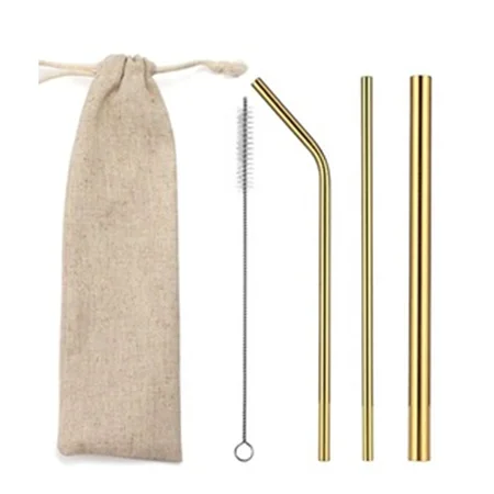 Metal Boba Straw 3 pcs Stainless Steel Drinking Straw set