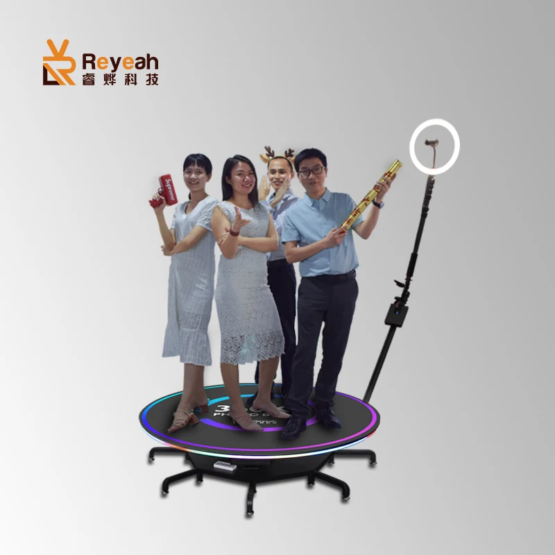  360 Photo Booth портативный замедленной съемки вращающийся градусов Фотокабины монопод для селфи спин photo booth