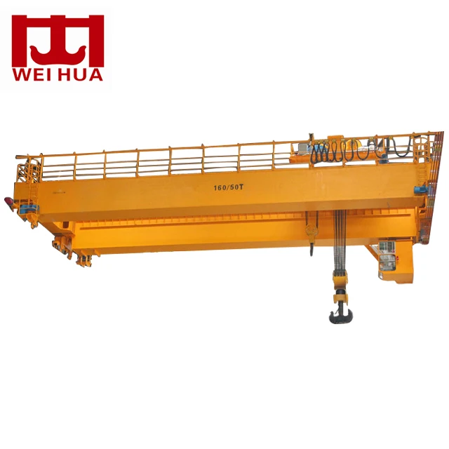 High Quality 20t 32t 50t 75t QD Type Double Girder Bridge Crane Remote Pedant Control  Heavy Work Duty A5~A8 Factory Direct Sale