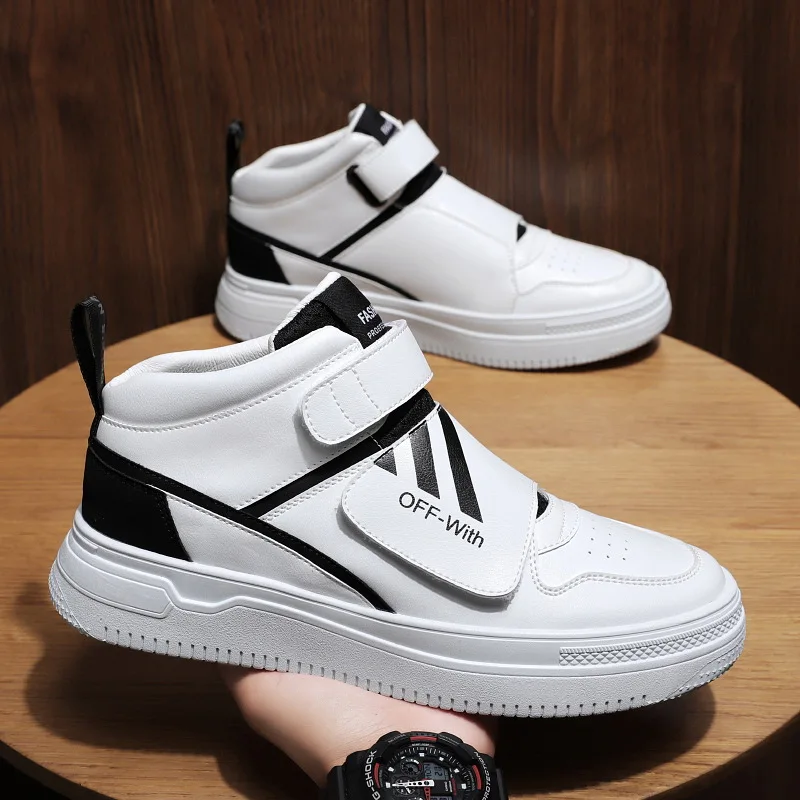 2022 Spring New Styles Wear-Resistant Leisure Shoes Hook and Loop Breathable Ankle Skateboarding Shoes for Men