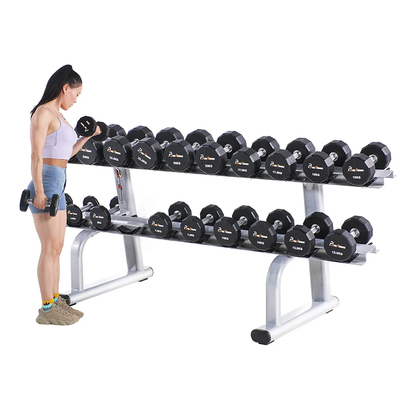 Fitness Arm Training Gym Professional Fixed Dumbbell Decagonal PE Pure Steel Commercial Dumbbell