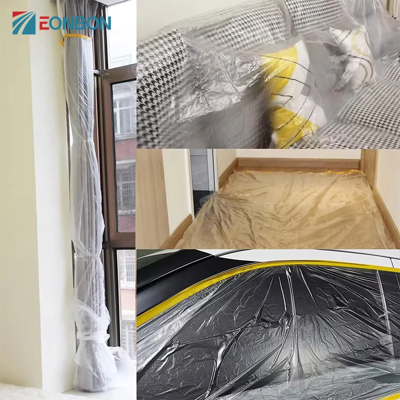 EONBON Factory Price Masking Tape Tape Drape Paper Pre Taped Masking Film Automotive Masking Film