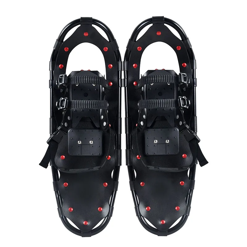 Light Weight Snowshoes with Toe Box EVA Padded Ratchet Binding Heel Lift Flexible Pivot Bar Durable Back Strap