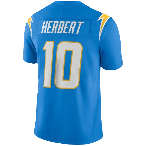 Custom Stitched NF Los Angeles American Football Uniform Charger Shirts #10 Justin Herbert Limited Jersey