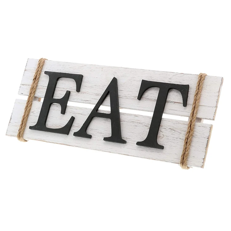  Деревянный настенный художественный знак Eat Wood деревенский примитивный декор для стен