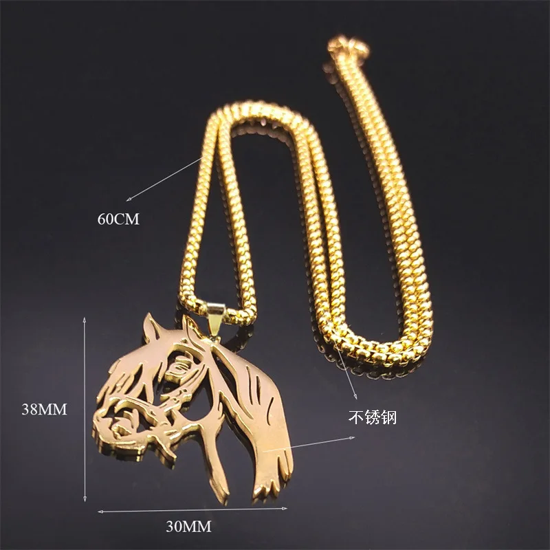 New design Animal Pendant Necklace Fashion Jewelry Horse head Pendant Necklace Jewelry Animal for Men