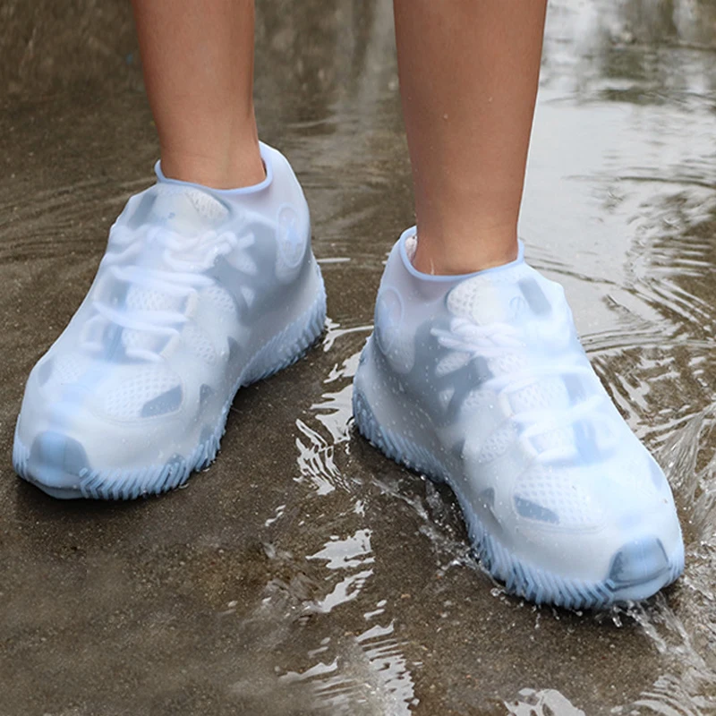 
Unisex protable reusable transparent outdoor non slip anti skid waterproof rain silicone gel shoe cover 