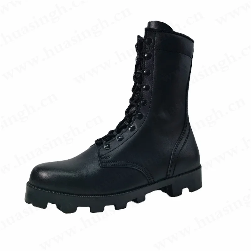 WCY,Altama series black full leather panama style sole jungle boots lightweight