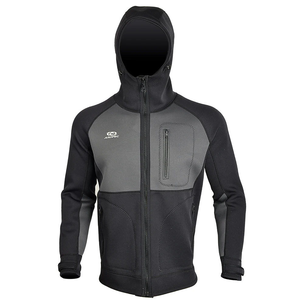 Reliable Taiwan Brand Anti UV Neoprene Wetsuit Top Long Sleeve Unisex Hooded Jacket