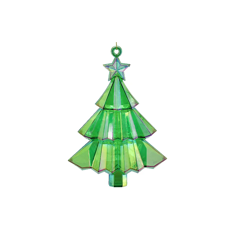 New Indoor Party Decor Luxury Christmas Decoration Supplies Mirror Crystal Colorful Acrylic  Christmas Tree Hanging Ornaments