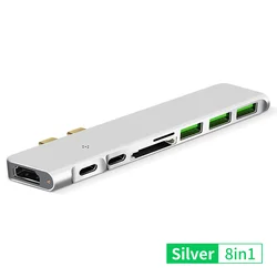 New products 8 in 1 3.1 USB C type C hubs with 4K HD-Ml Adapter for MacBook