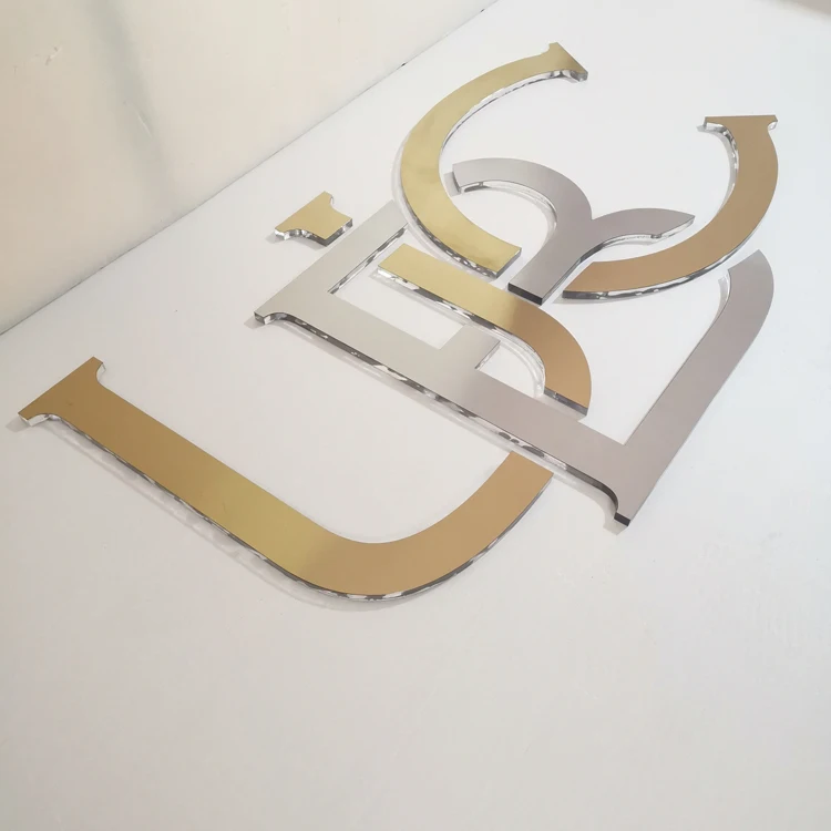 Custom gold acrylic sign acrylic letters large fillable acrylic letters