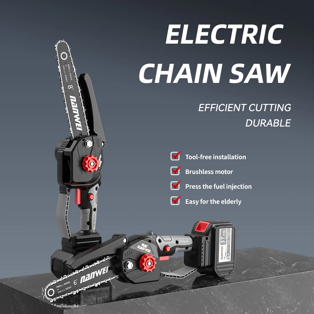 Brushless Motor 8 Inch Hot Selling Woodcutting Electric Chain Saw Power Tool Chainsaw