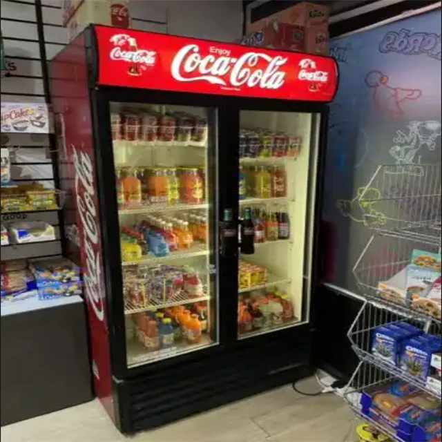 Vertical Upright drink Freezer Display Beverage  Cooler Refrigerator Showcase Glass Door