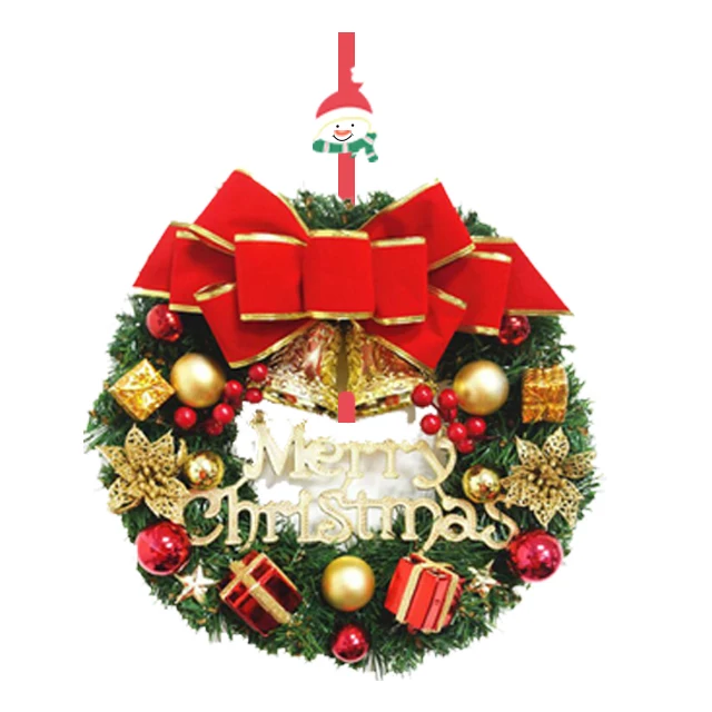 2021 Christmas Decorations Outdoor Flower Garland 60cm Ornaments Artificial Wreath Hanger Over The Door