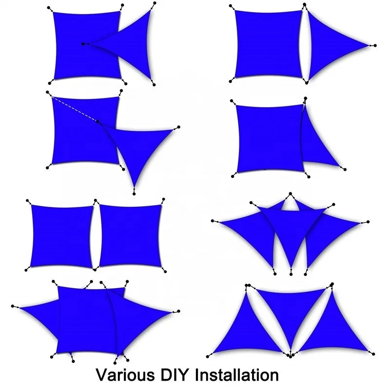 Sun Sail Shade Shade Sails & Enclosure Nets Regular Triangular Square for Patio Yard Deck Pergola 185g.280g .320g Logo 3m