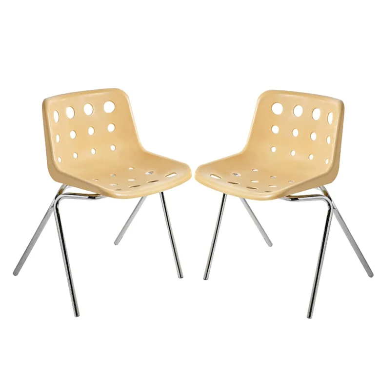 Korea ins cheese chair medieval furniture hollow hole backrest chair metal leg modern dining room chairs