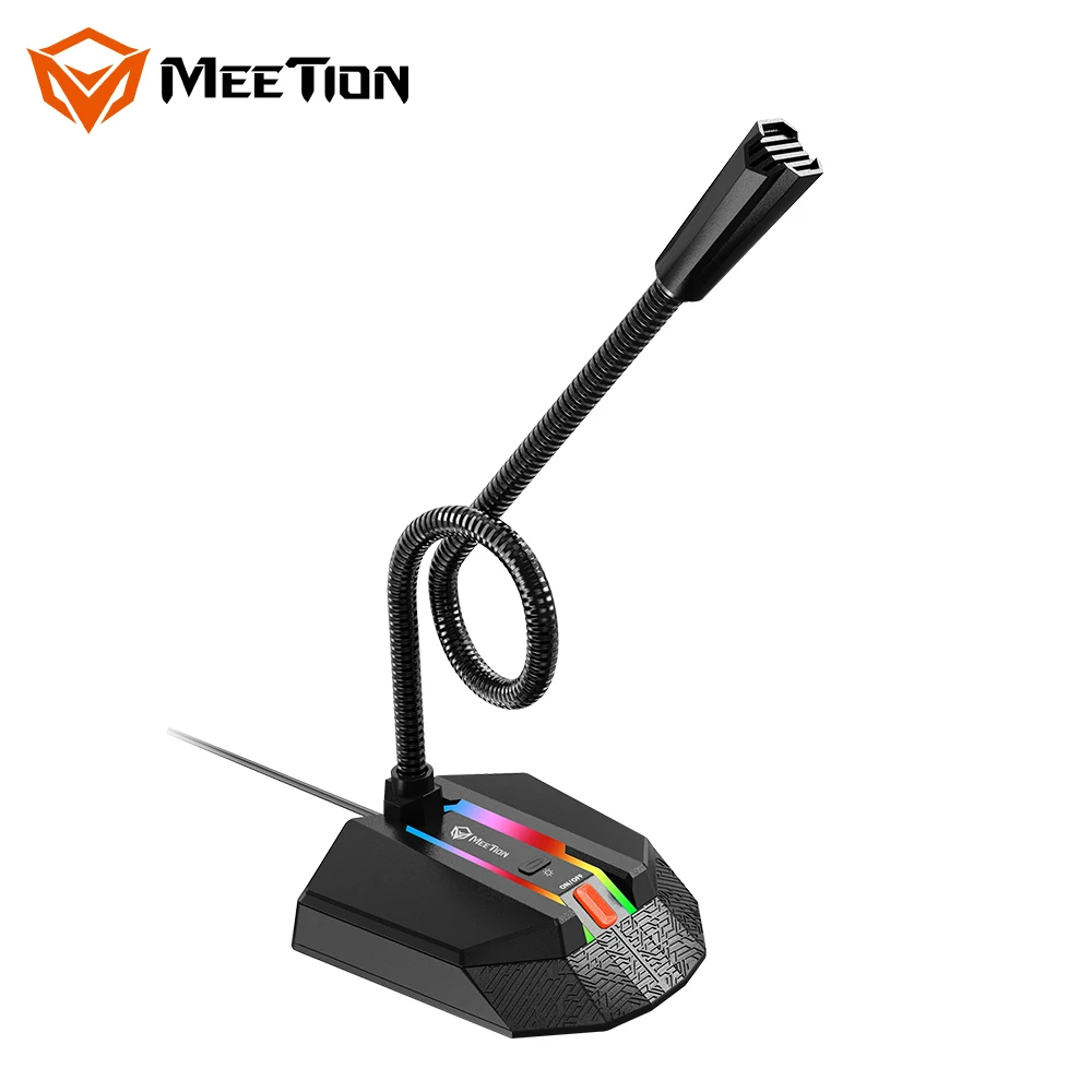 MeeTion MC15 Gaming USB Pre RGB Gaming Conference Microphone Desktop Rohs Best Seller With Stand For Conference
