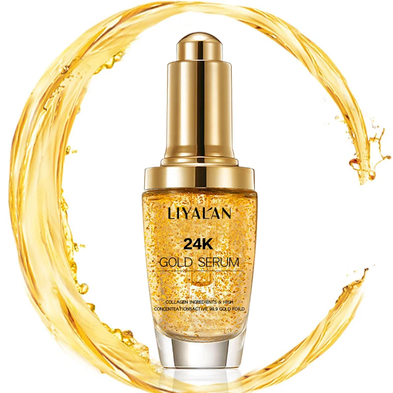 Private Label Vegan Organic Hyaluronic vitamin c Eye Serum Anti Wrinkle 24K Gold Collagen Skin Care Serum Facial