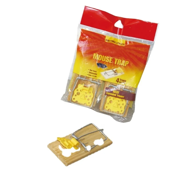 NEW Animal-Friendly Reusable Spring Rodent Mouse Trap Wooden Mousetrap