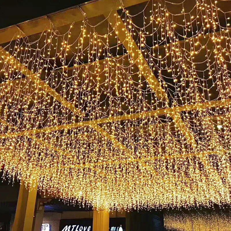 Christmas Garland Led Curtain Icicle String Lights Droop 0.4-0.6M Ac 220V Garden Street Outdoor Christmas Decorative Light