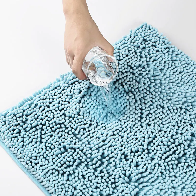 Chenille Floor Mat Bathroom Three-piece Set Absorbent Shag Carpet Bathroom Bathroom Floor Mat