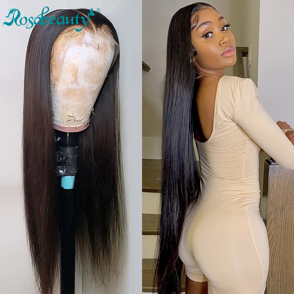 
Rosabeauty Straight Hair Lace Closure 4x4 Human Virgin Hair Closure with baby hair Middle/Free/3 Part Black Friday Deals 